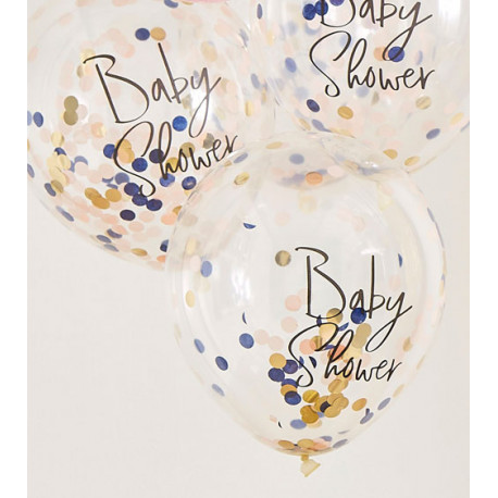 Konfetti-Ballons  Babyshower (5 Stück)
