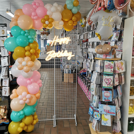 Organische Ballonsäule rose gold/weiß