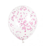 Konfetti-Ballons  pink  (5 Stück)